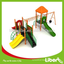 Tipo de Slide Plástico Kids Playground Equipamentos para Jardim de Infância com Swing Set